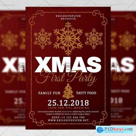 First Christmas Party Flyer - Seasonal A5 Template
