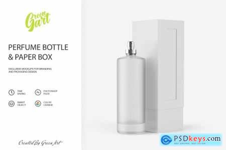 Perfume Bottle & Paper Box Mockup 2238805