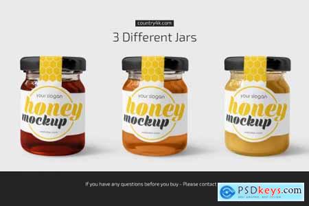 Glass Jar with Honey Mockup Set 5276530
