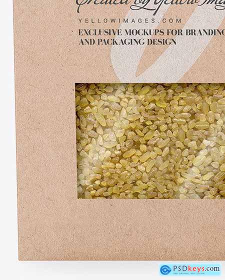 Kraft Box with Bulgur wheat Mockup 65394