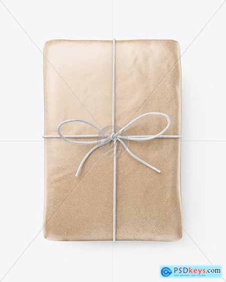 Kraft Paper Parcel With Row Bow Mockup 65376