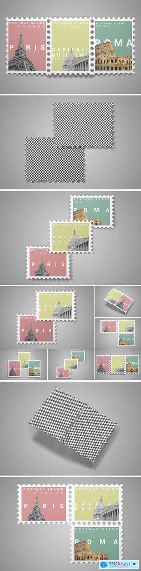 Postage Stamp Mockup 10 PSD Files