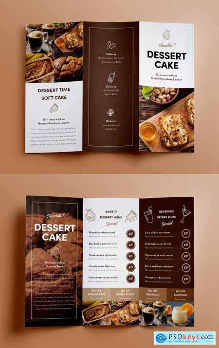 Dessert Menu Trifold Brochure Layout 371292371