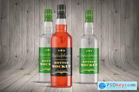 Clear Rum Brandy Vodka Bottle Mockup 4545470