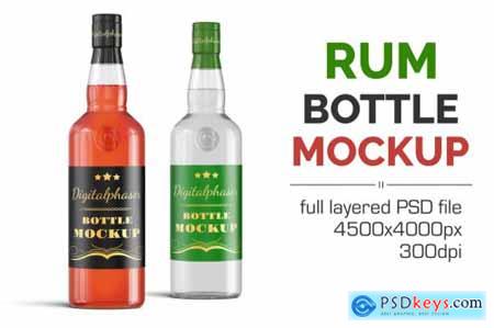Clear Rum Brandy Vodka Bottle Mockup 4545470