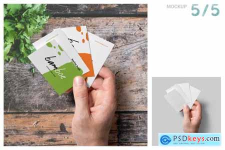 5 Handheld Business Card Mockups