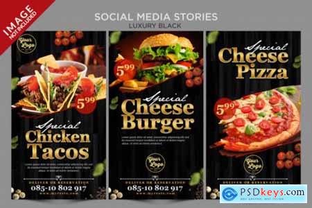 Luxury social media stories bifold menu template