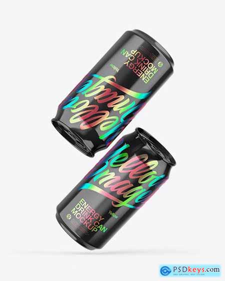 Two Glossy Cans Mockup 65281