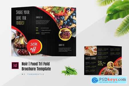 Noir - Food Tri-Fold Brochure Template Design