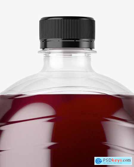 PET Bottle with Red Grape Drink Mockup 65497