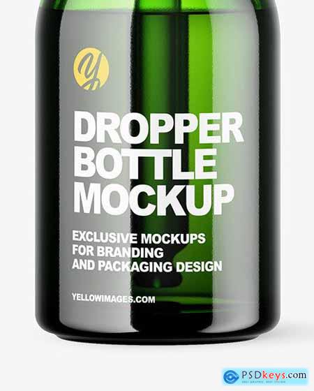Green Glass Dropper Bottle Mockup 65463