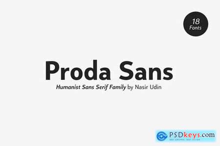 Proda Sans Family - 18 Fonts