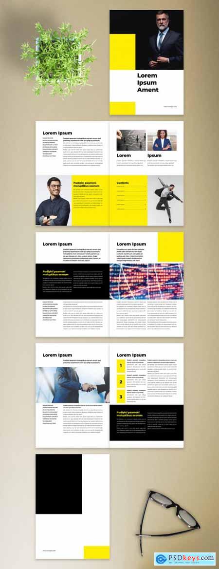 Corporate Brochure with Yellow Accents 372037478