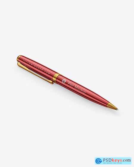 Glossy Metallic Pen Mockup 65502