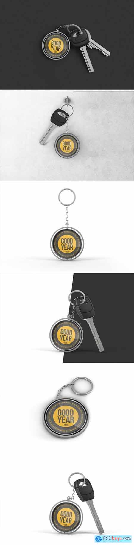 Branded Metal Keychain Mockup