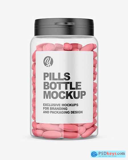 Clear Pills Bottle Mockup 65772