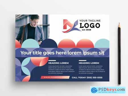 Modern Corporate Brochure Poster Flyer Dl Flyer Banner with Geometric and Circular Pattern