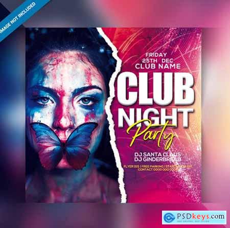 Square party flyer template
