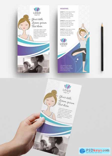 Yoga Studio Dl Card Flyer and Trifold Brochure with Purple Gradient