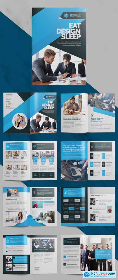 Blue Corporate Bifold Brochure Layout 372723612