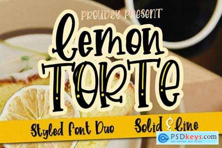 Lemon Torte - Crafty Font duo Solid & Line