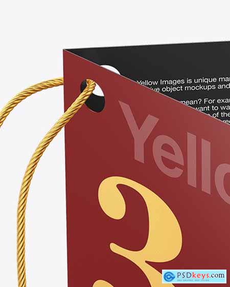 Folded Label With Rope Mockup 65782