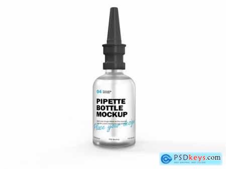 3d packaging design mockup of pipette glass bottle