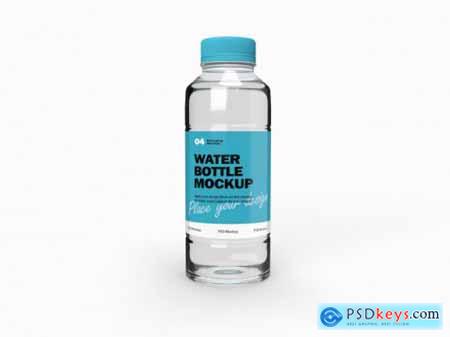 3d packaging design mockup of transparent water bottle