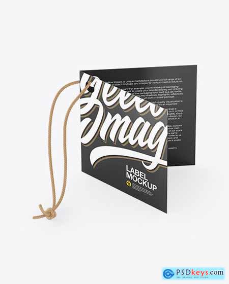 Folded Label With Rope Mockup 65782