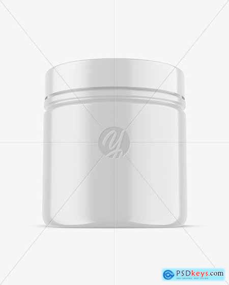 Glossy Protein Jar w- Shrink Sleeve Mockup 65850