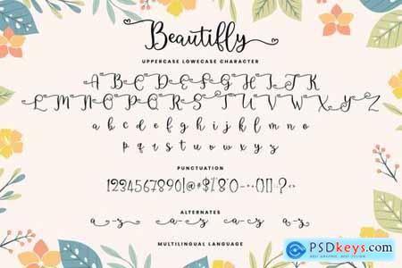 Beautifly Bold and Bouncy Handwritten Script Font