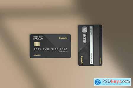 Credit Card Mockup with Shadow Overlay