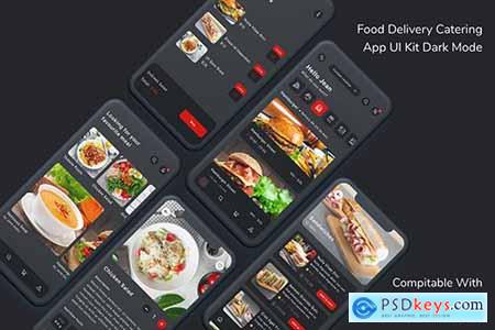 Food Delivery Catering App UI Kit Dark Mode