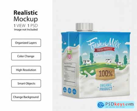 Realistic packaging of milk carton box mockup