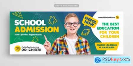 Back to school facebook timeline cover and web banner template