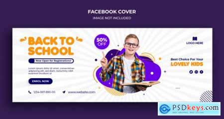 Back to school facebook timeline cover and web banner template