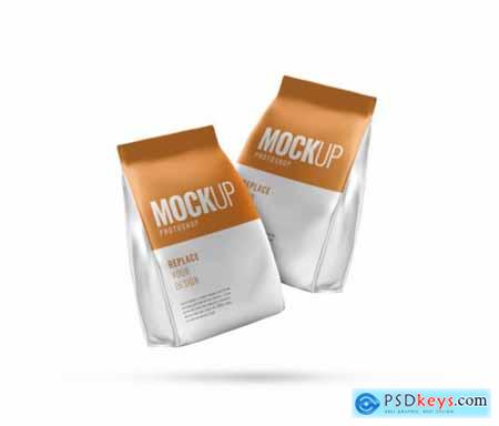 Coffee pouch bag mockup realistic
