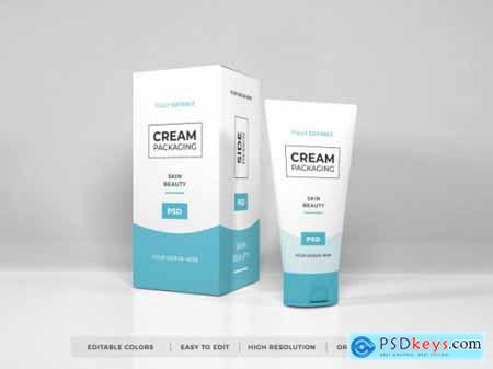 Realistic cosmetic cream packaging mockup
