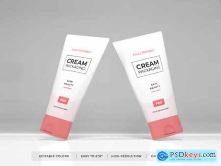 Realistic cosmetic cream packaging mockup 12 PSD