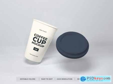 Realistic paper coffee cup mockup 12 PSD