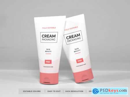 Realistic cosmetic cream packaging mockup 12 PSD