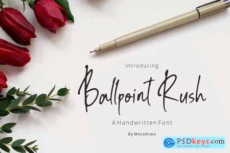 Ballpoint Rush, Handwritten Font