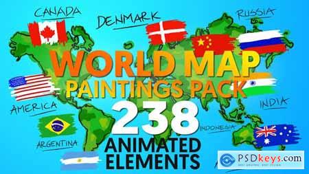 World Map Paintings Pack 12070408