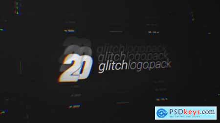 20 Glitch Logo Intro Reveal Pack 26862472