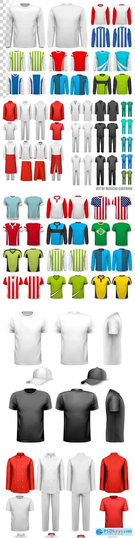 Mens shirts with sleeve and uniform kit design template