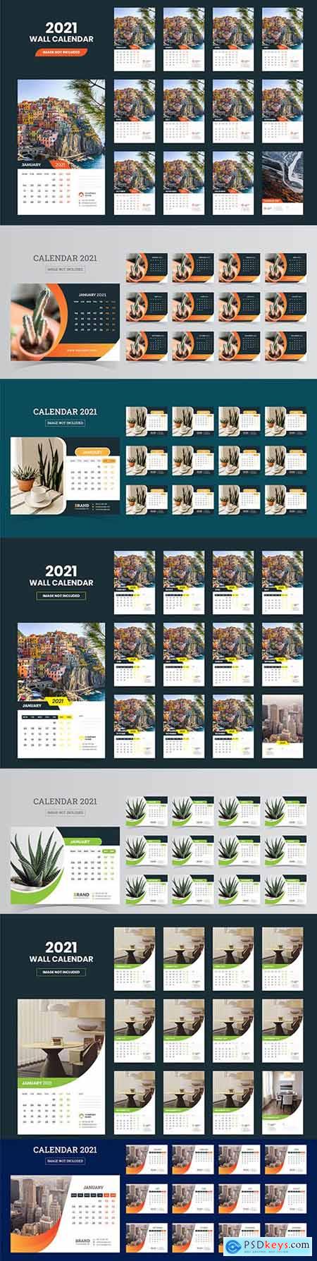 Desktop calendar for 2021 with decorative photos