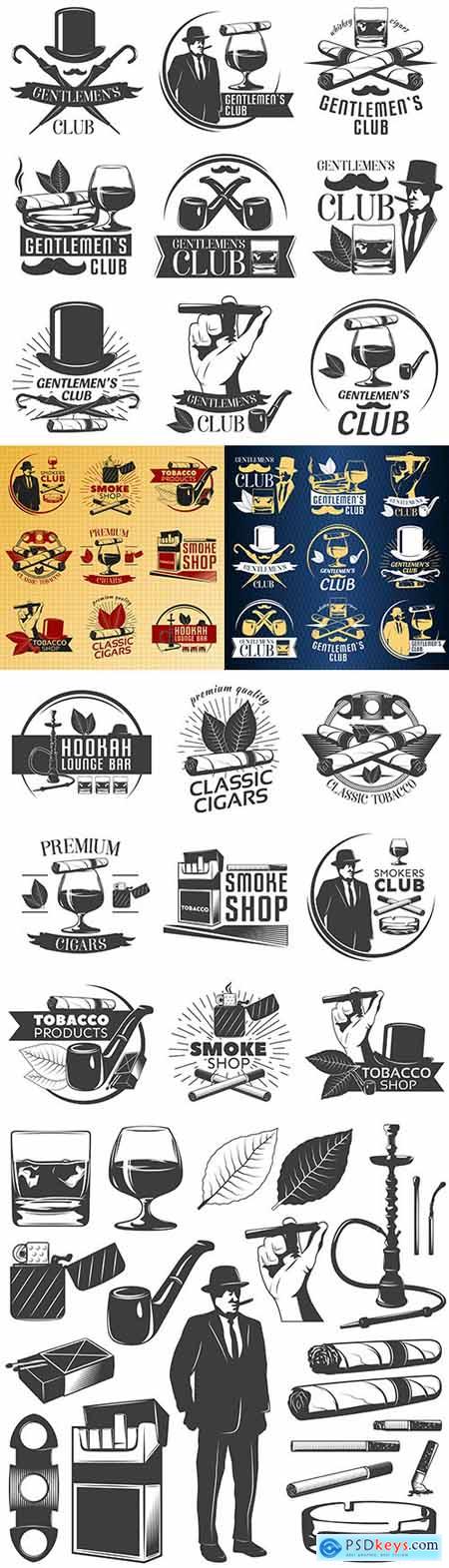 Vintage antique emblems and logos with text design 9