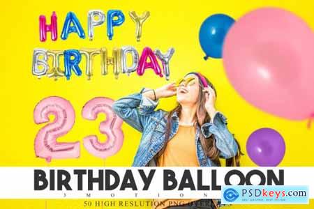 50 Birthday Balloon PNG Overlays 4990999