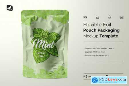 Flexible Foil Pouch Packaging Mockup 4962367
