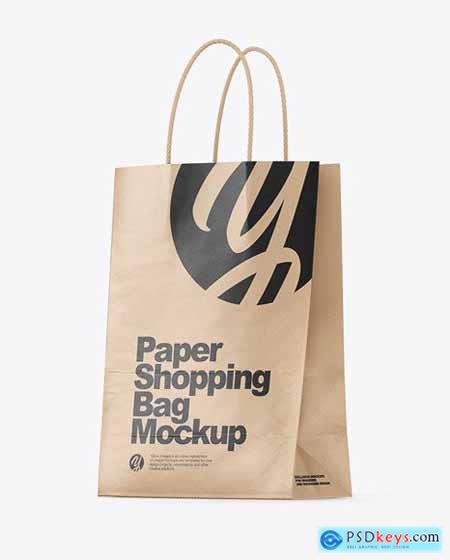 Kraft Paper Shopping Bag With Handles Mockup 65854